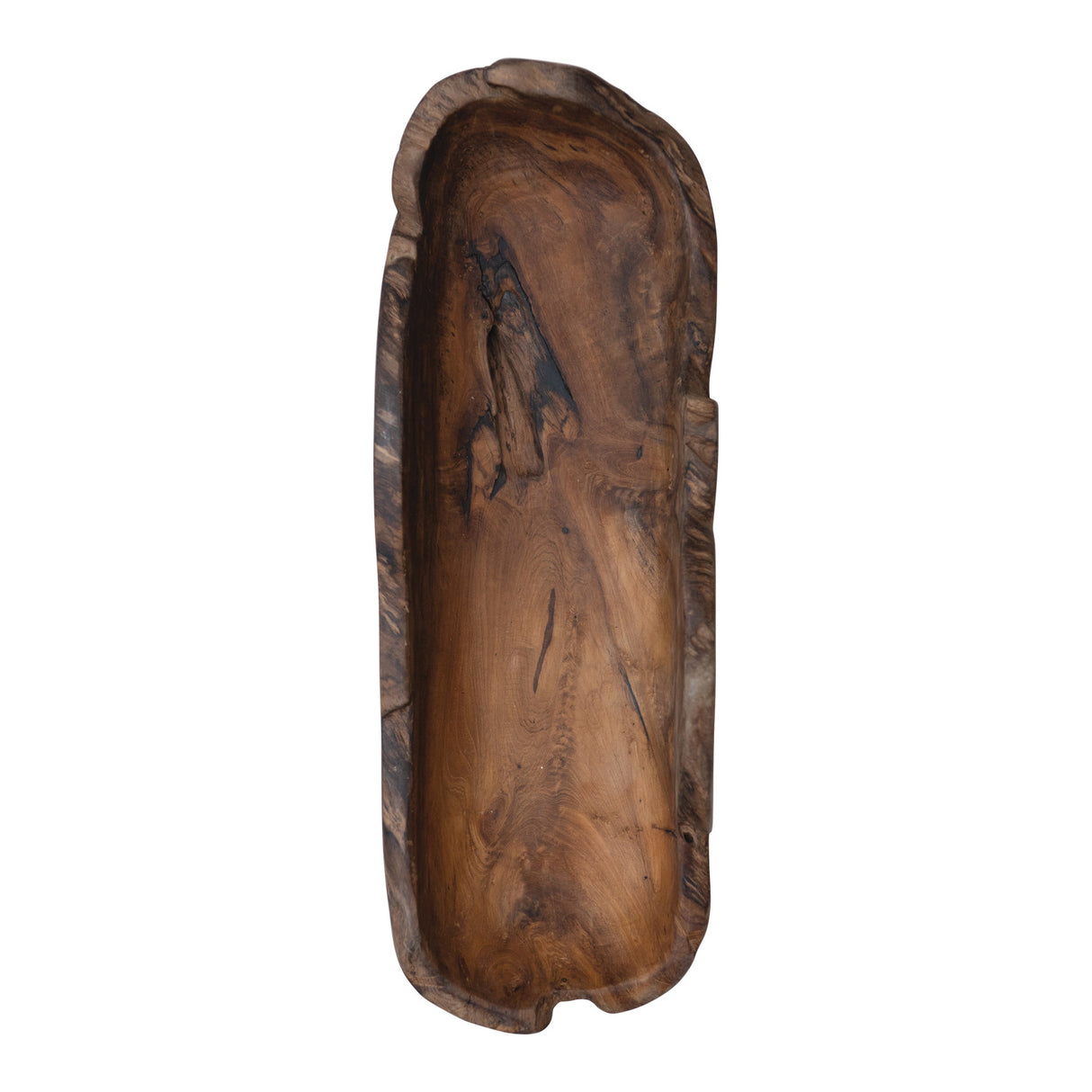 Decorative Teak Wood Oblong Bowl