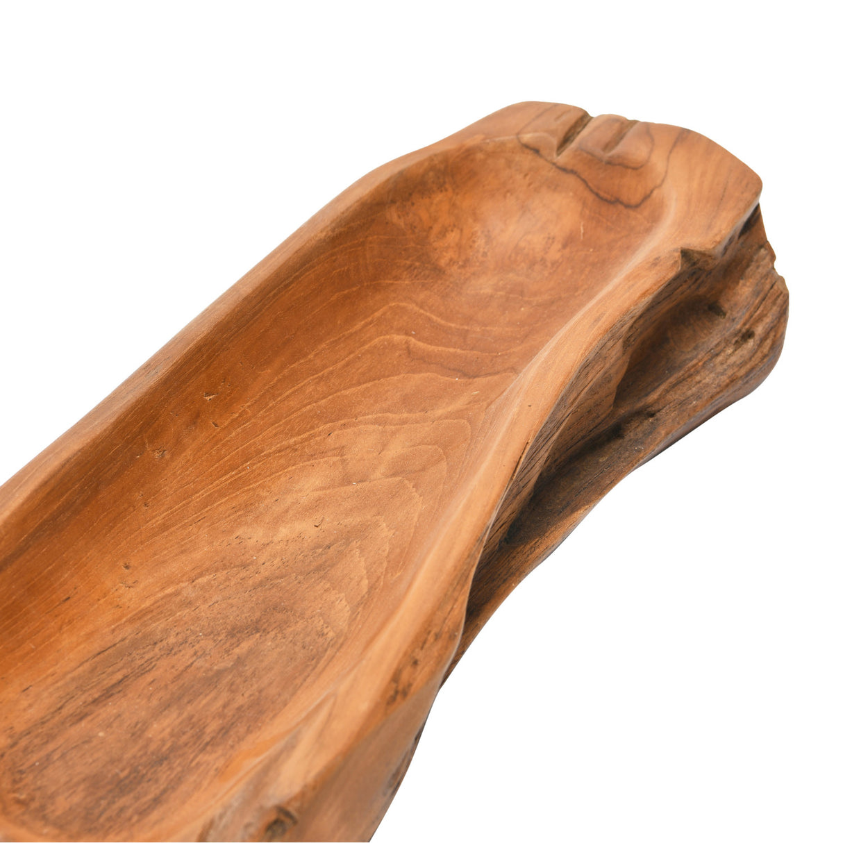 Decorative Teak Wood Oblong Bowl