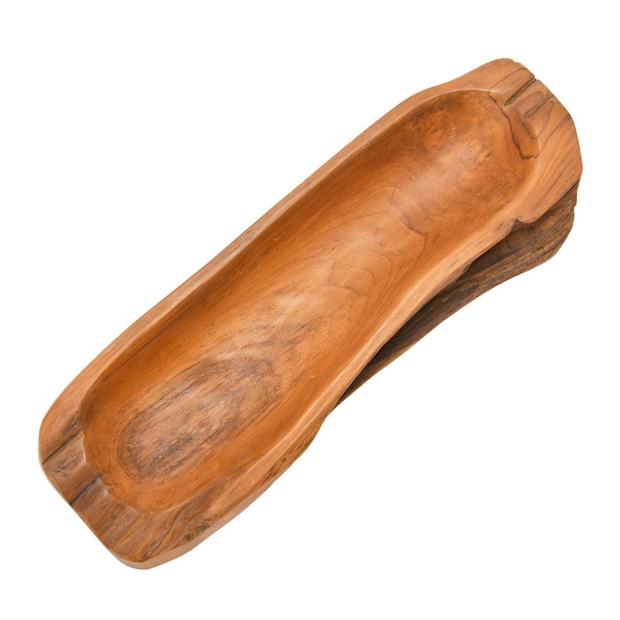 Decorative Teak Wood Oblong Bowl