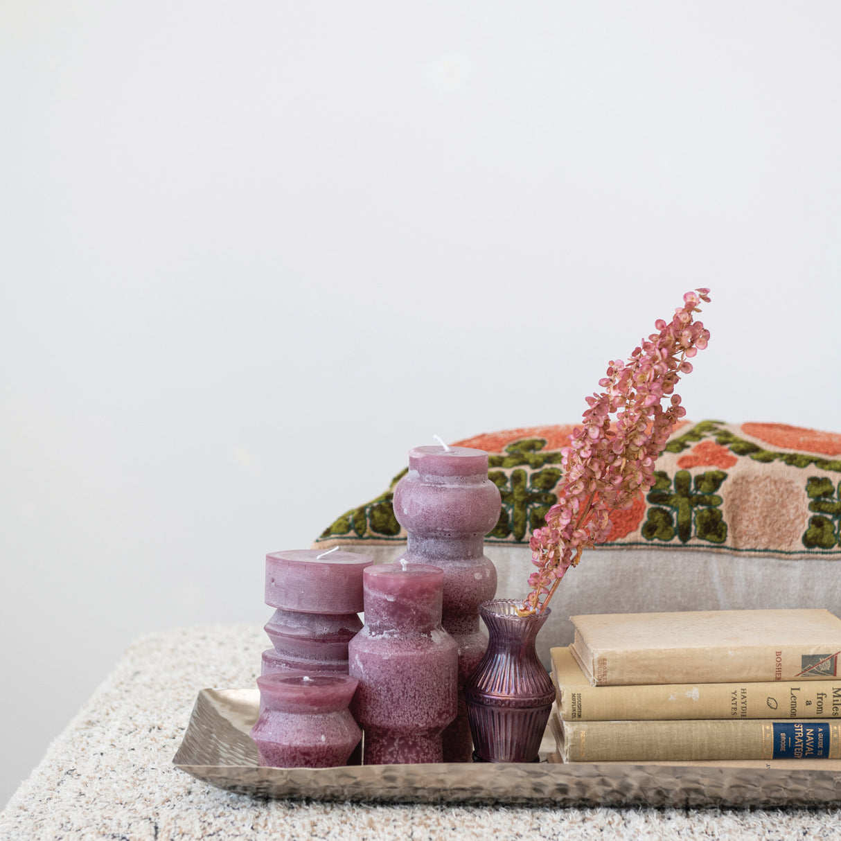 Stamped Antique Silver Aluminum Tray