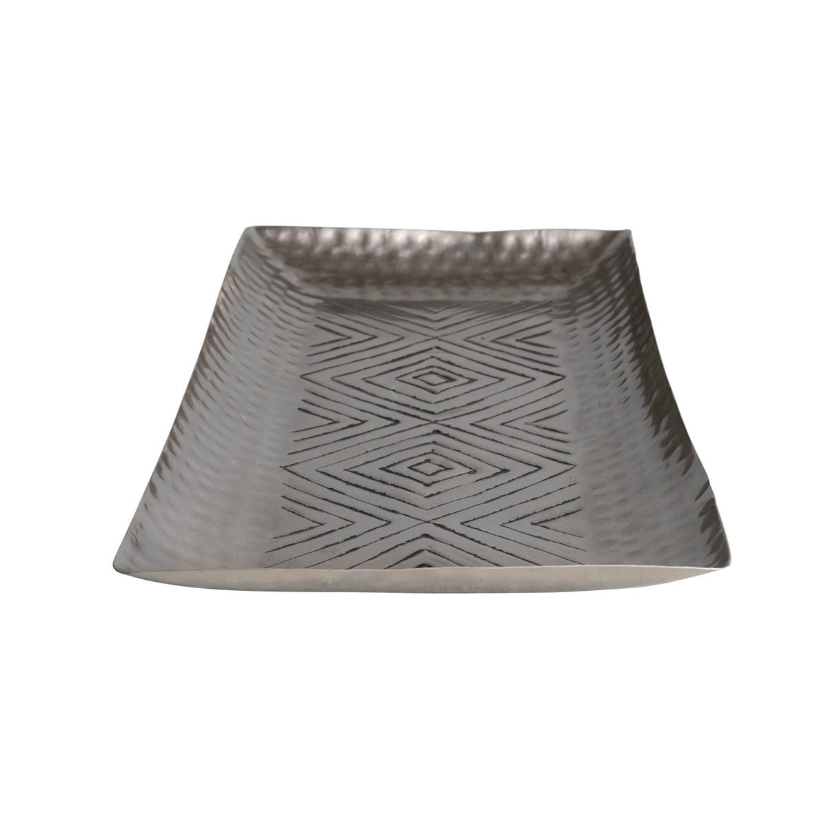 Stamped Antique Silver Aluminum Tray