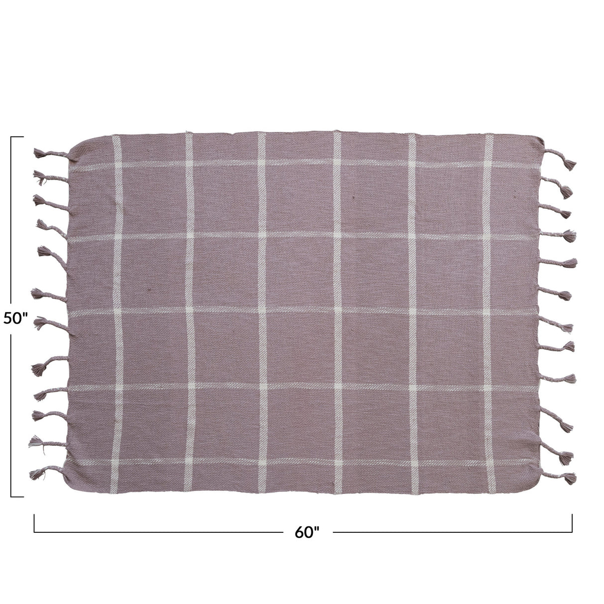 Woven Cotton Slub Throw w/ Grid Pattern