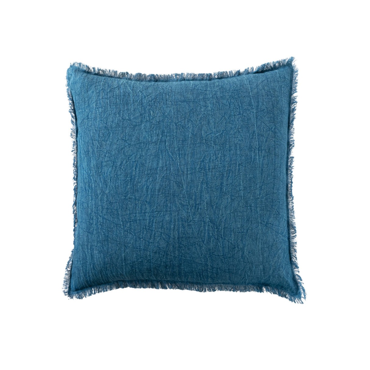 Blue Waves Stonewashed Linen Pillow