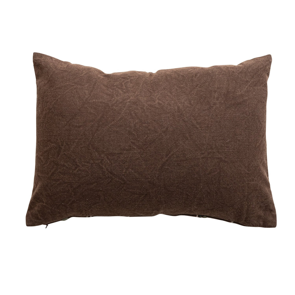 Hand-Embroidered Cotton Slub Lumbar Pillow