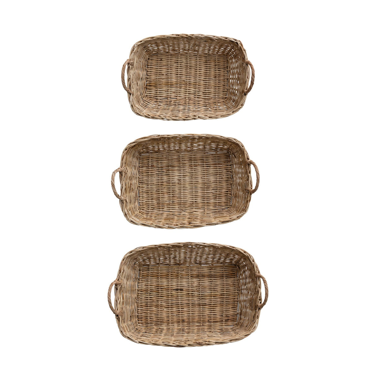 Hand-Woven Rattan Nesting Baskets - 3 Sizes
