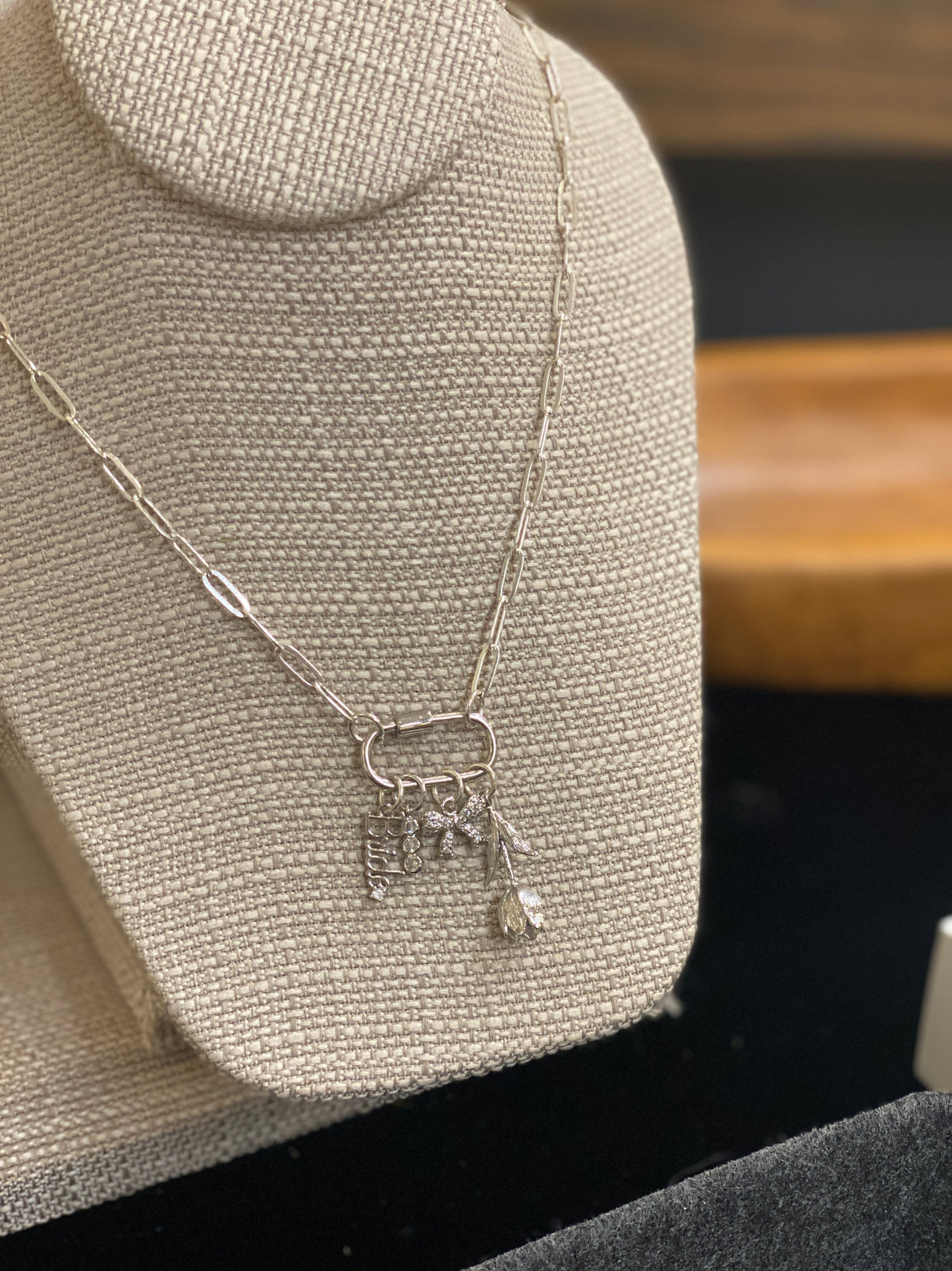 16" Silver Ashley Necklace with Carabiner