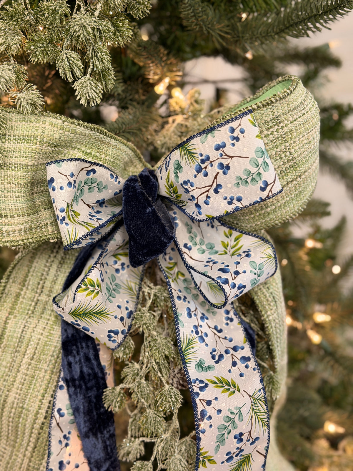 Frosted Evergreen Bow