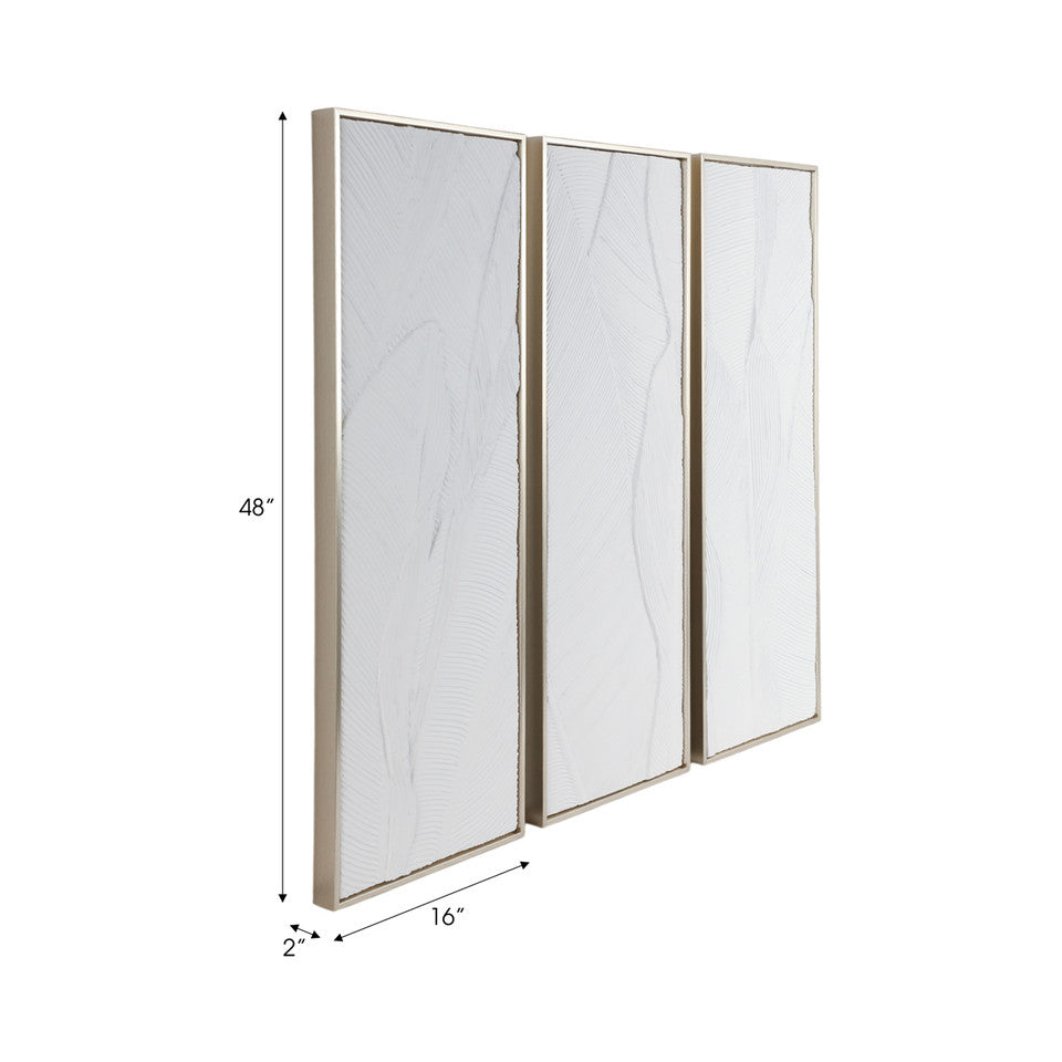 Bradenton White Leaves Wall Decor - Pickup Only