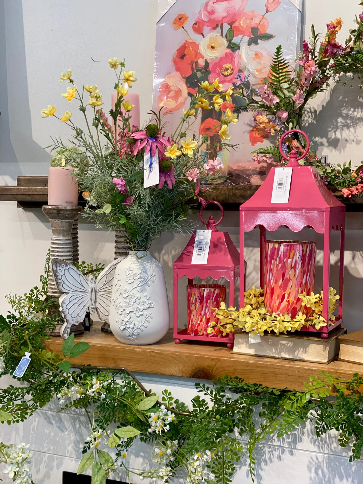 White Resin Floral Embossed Vase -3 Sizes