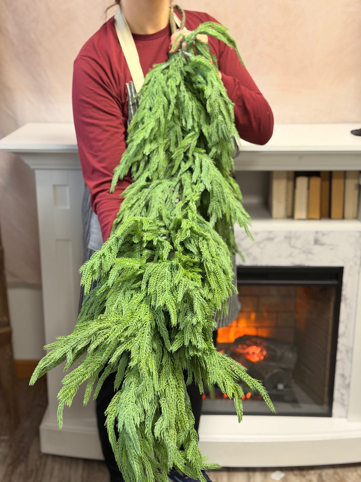 48" Thick Sage Real Touch Norfolk Pine Garland