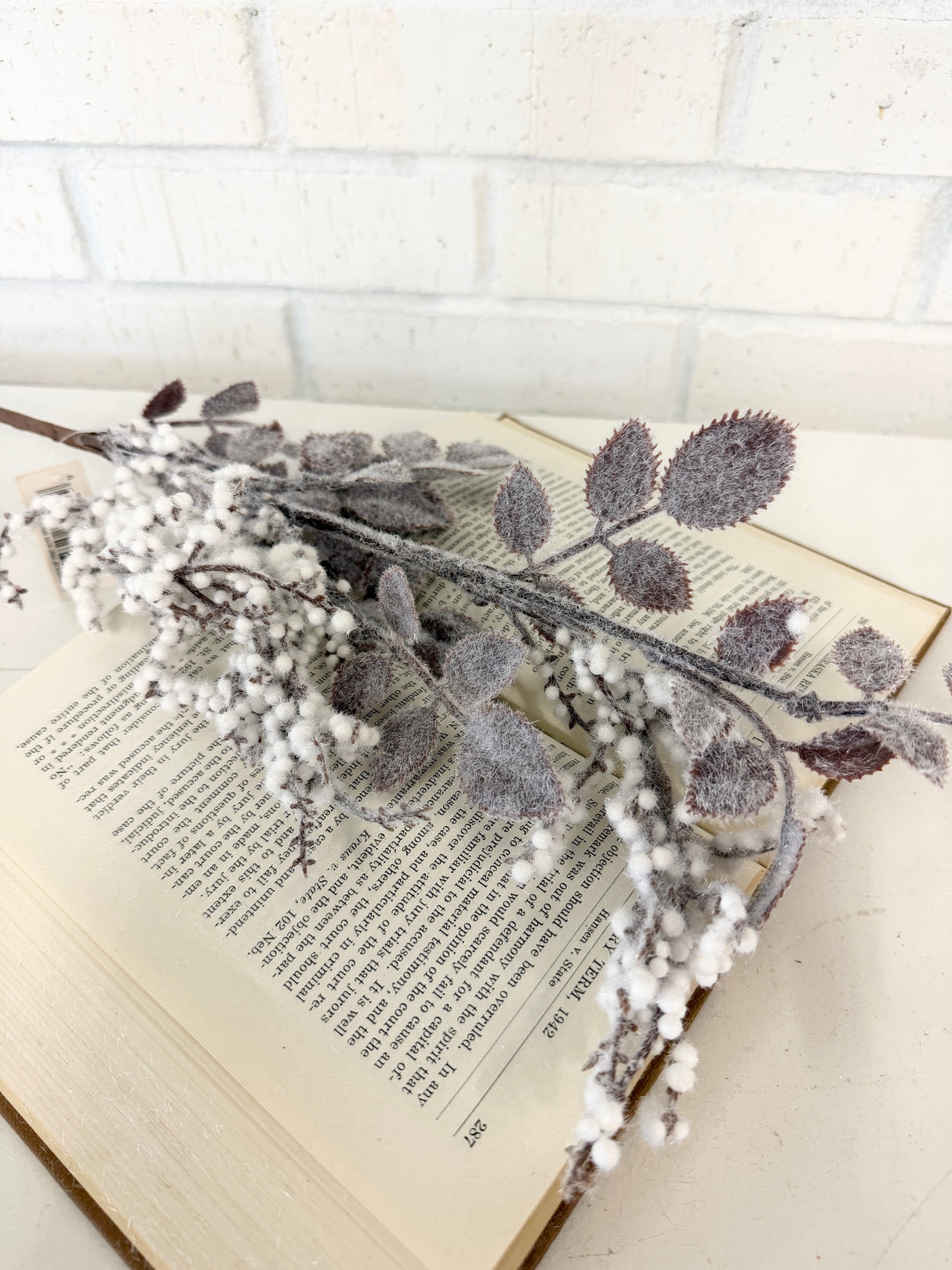 Natural Frost Rose Berry Spray