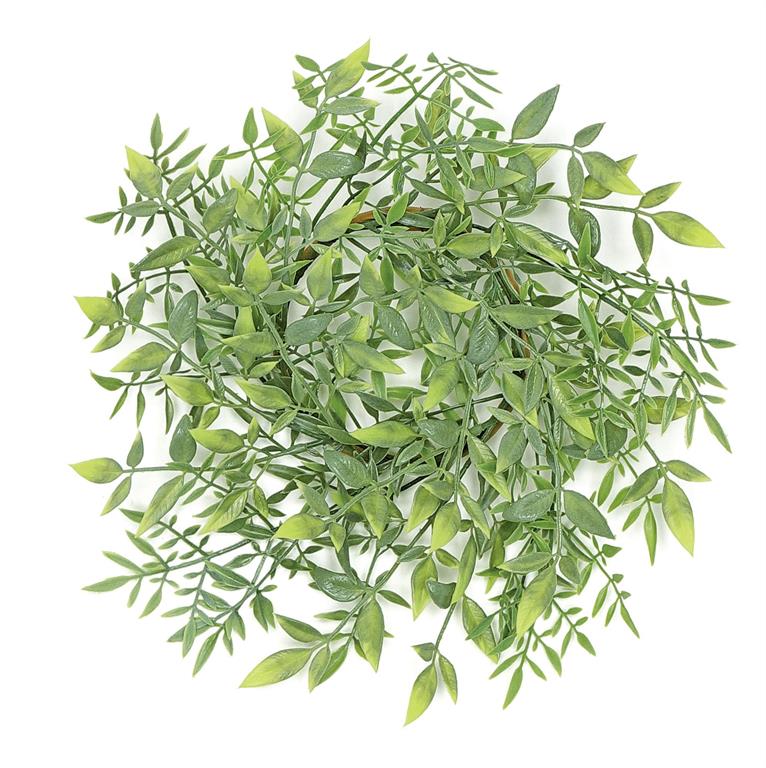 14" Muted Green Ruscus Candle Ring