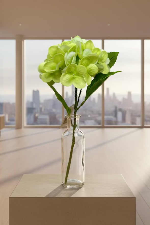 Green Real Touch Hydrangea Pick