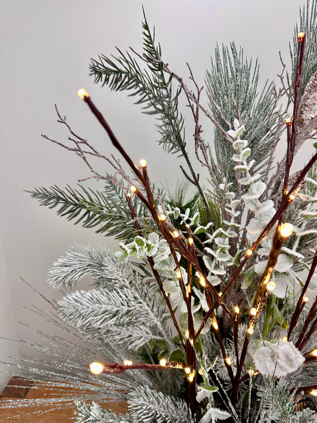 Outdoor Warm White Lighted Branch Set - Plug In