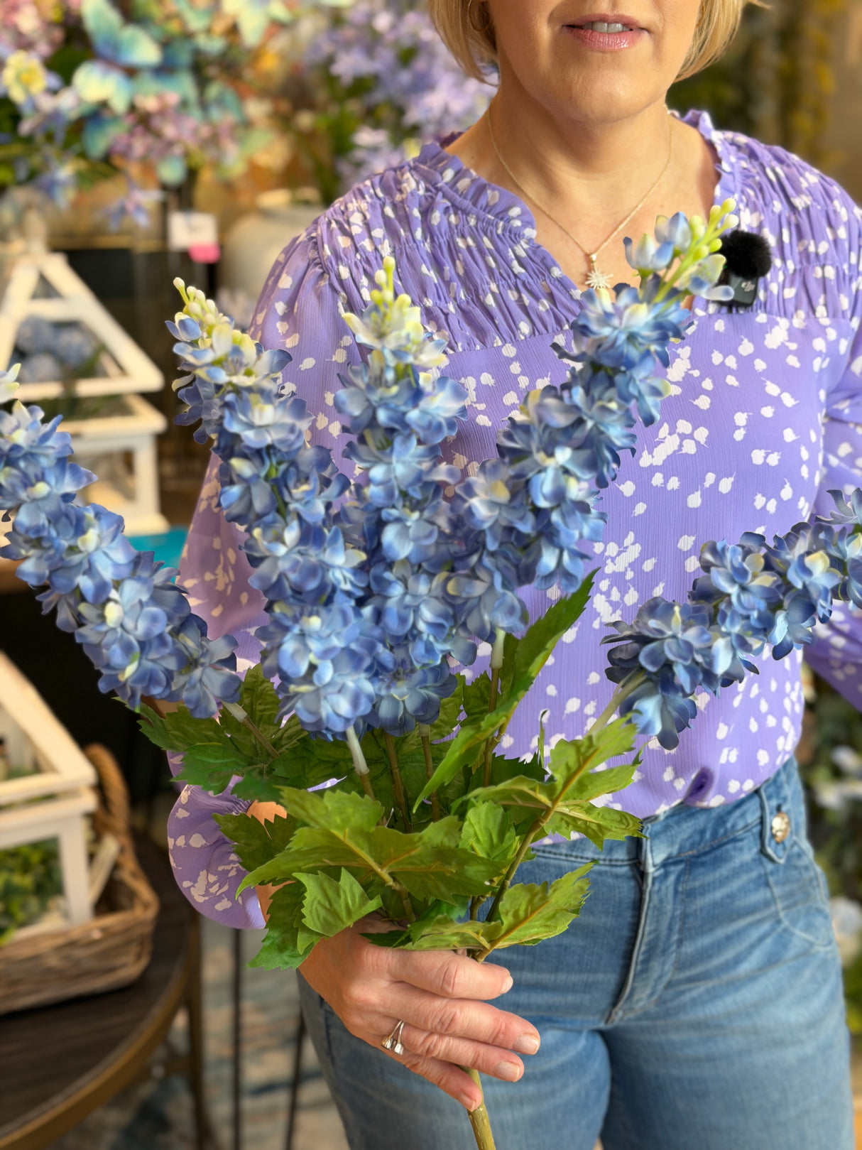 Blue Blooms Delphinium Bush