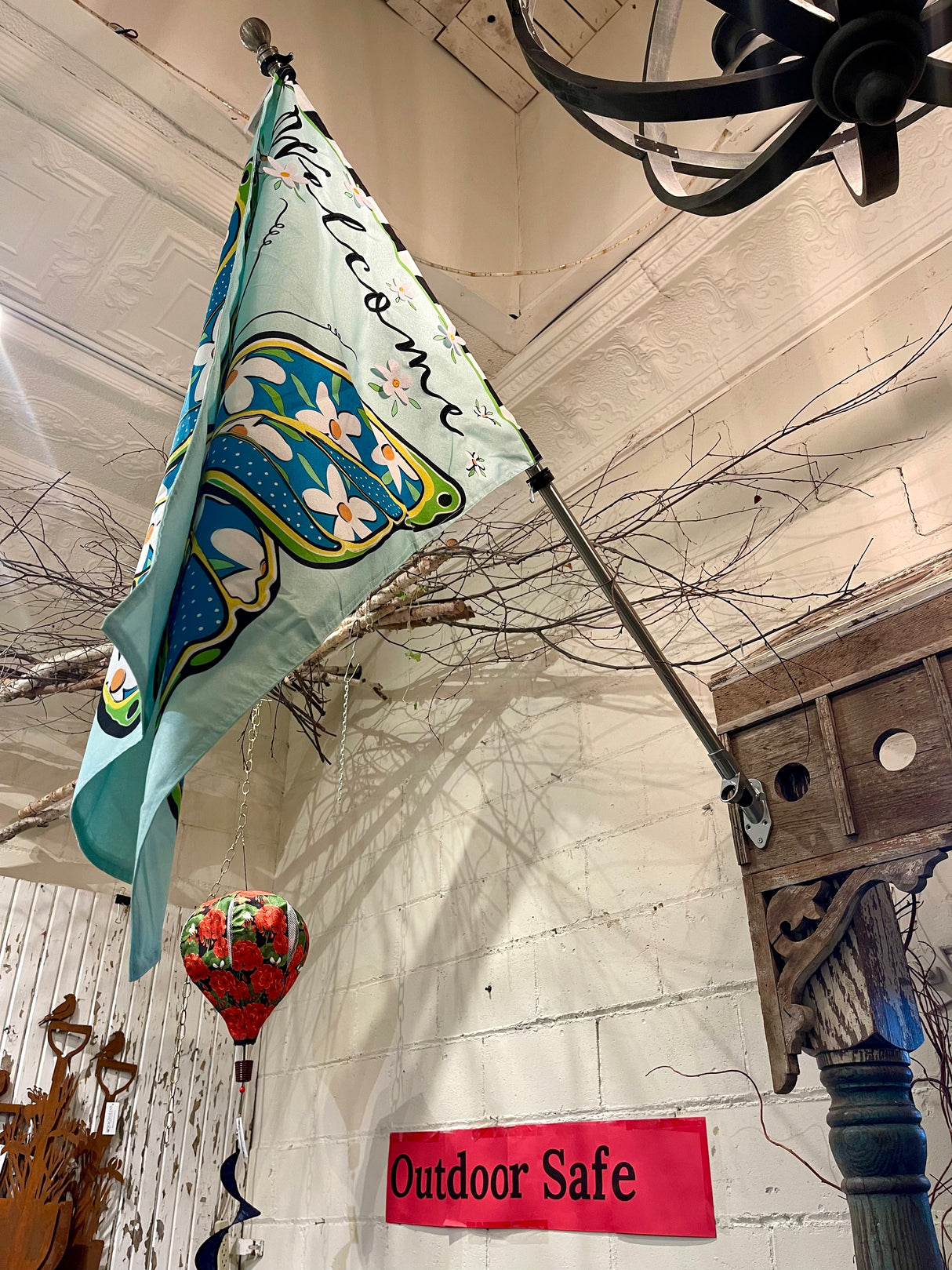 Metal Extendable House Flag Pole, Stainless Steel