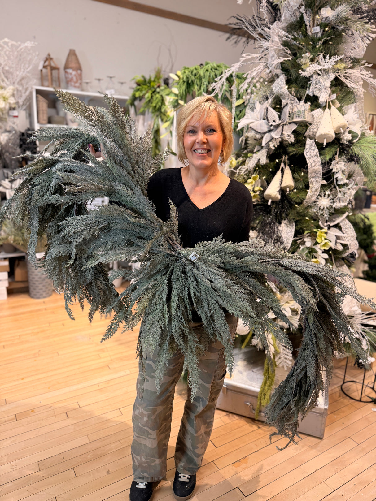 8' Frosted Cedar Swag Garland