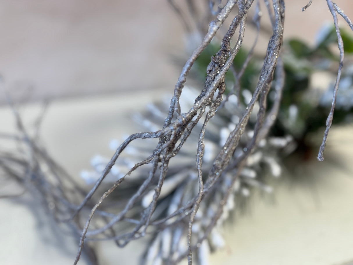 54" Glitter Twig Hanging Spray