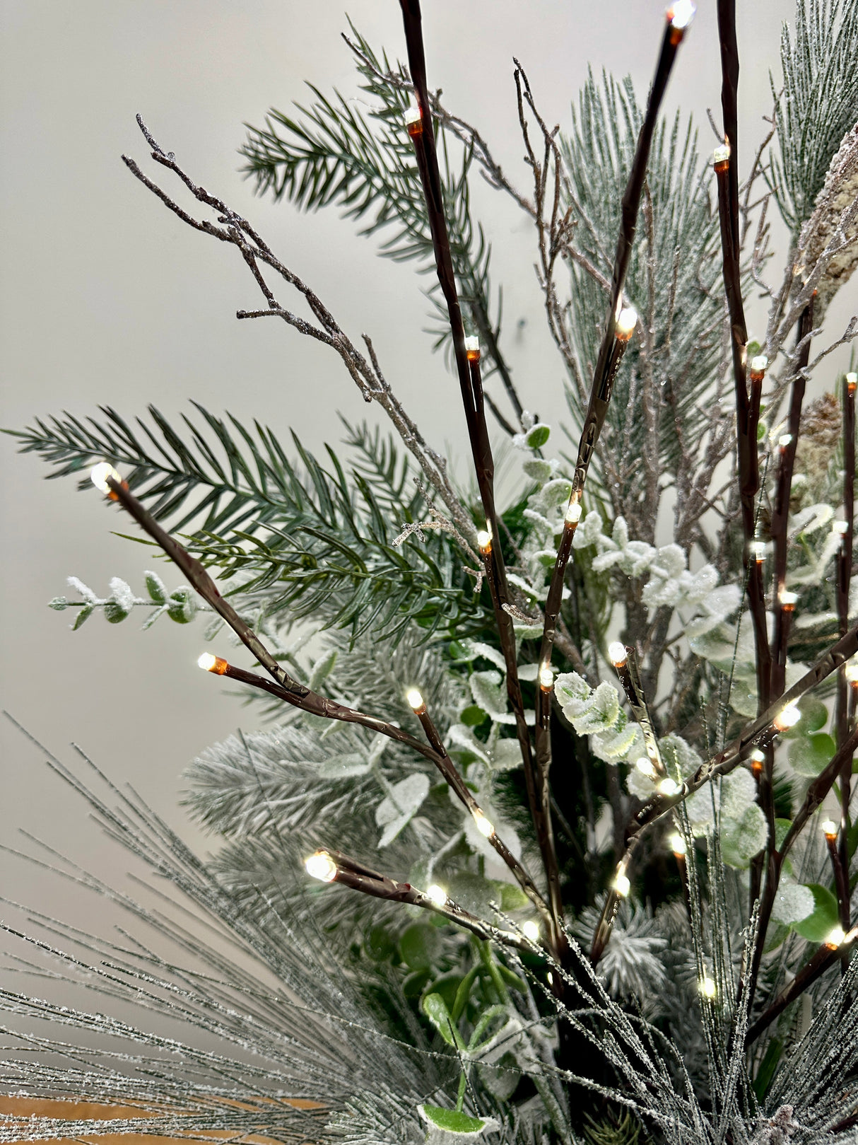 Outdoor Cool White Lighted Branch Set of 3