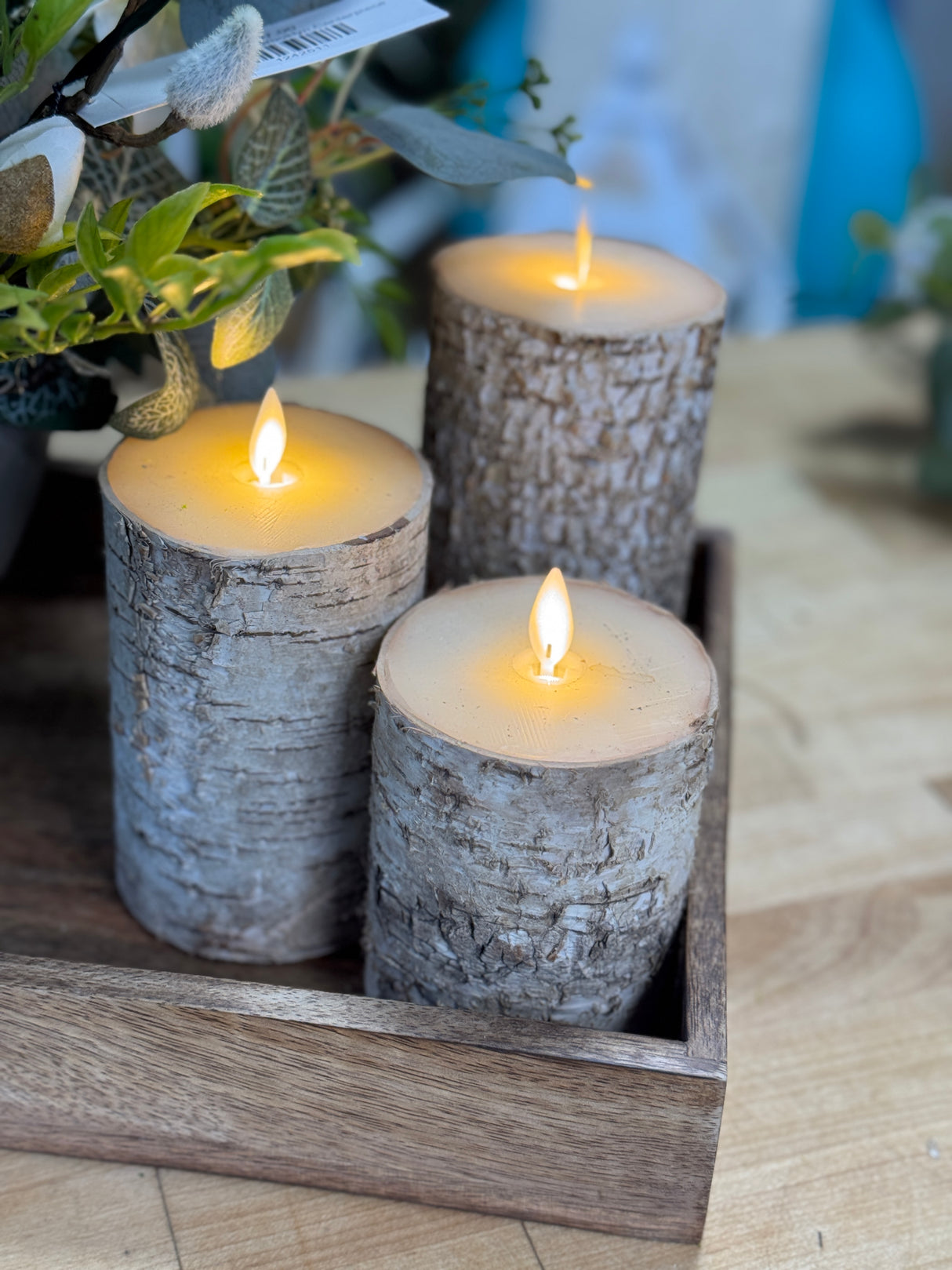 Birch Moving LED Candle Set