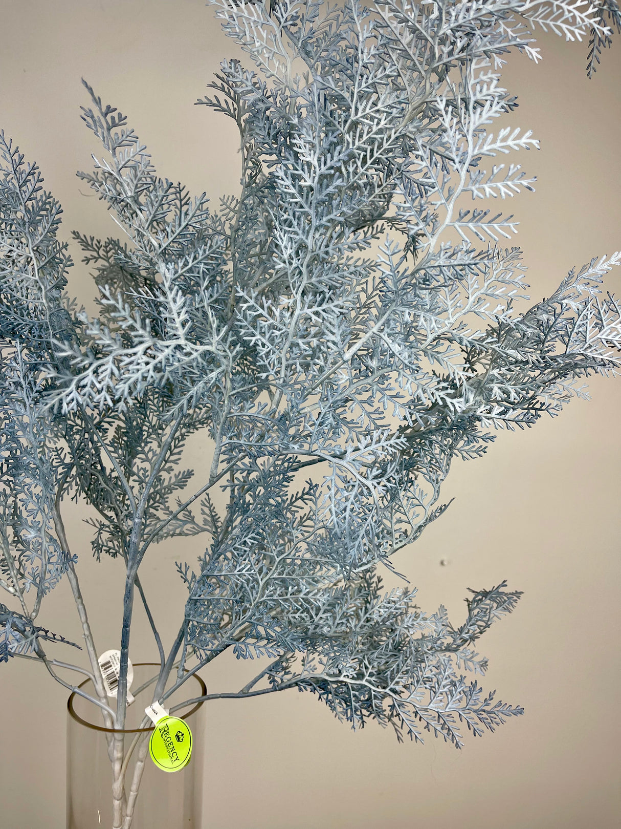 Blue Frosted Fern Spray