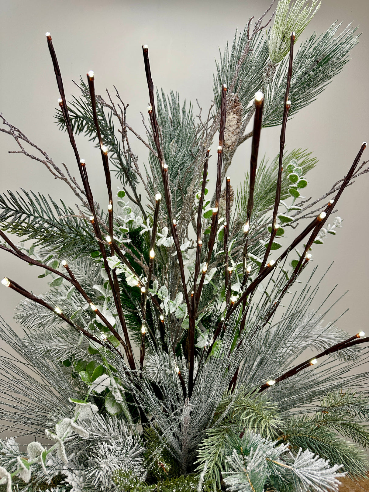 Outdoor Cool White Lighted Branch Set of 3