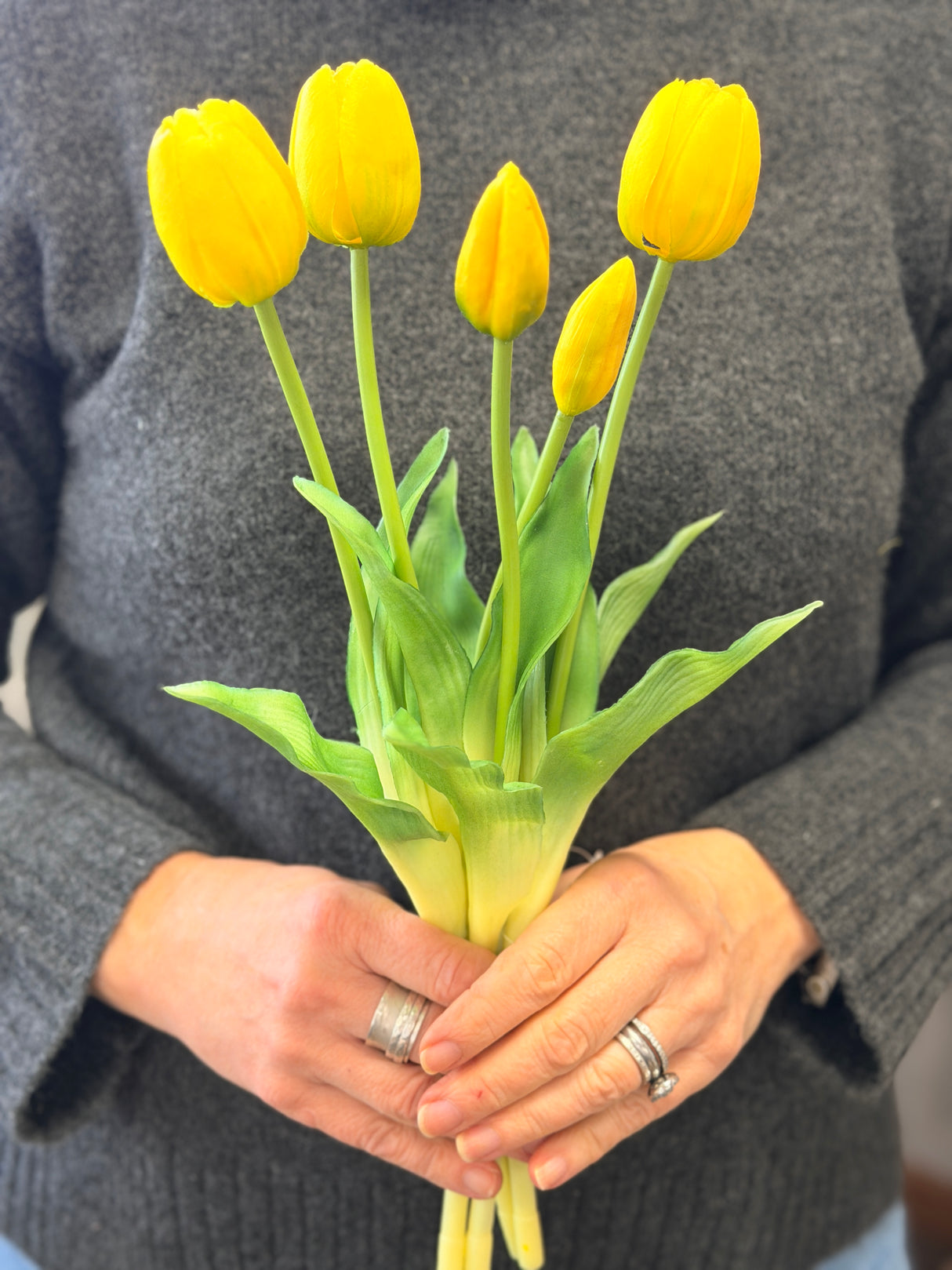 Yellow Real Touch Picked Tulip Bundle