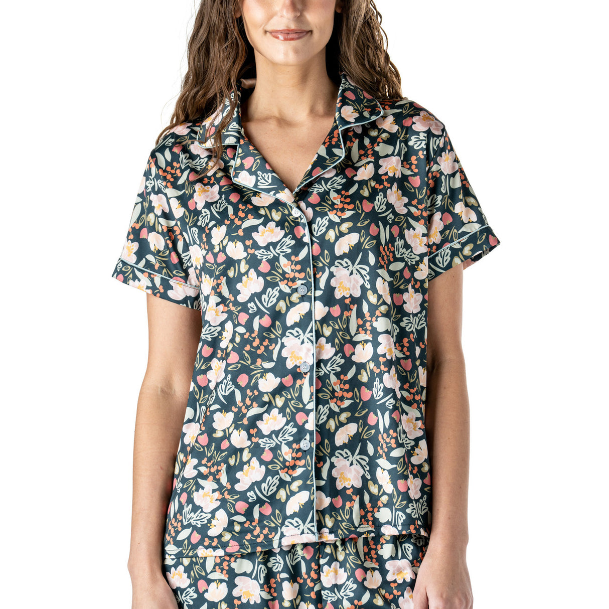 Petal to the Metal Satin Pajama Top