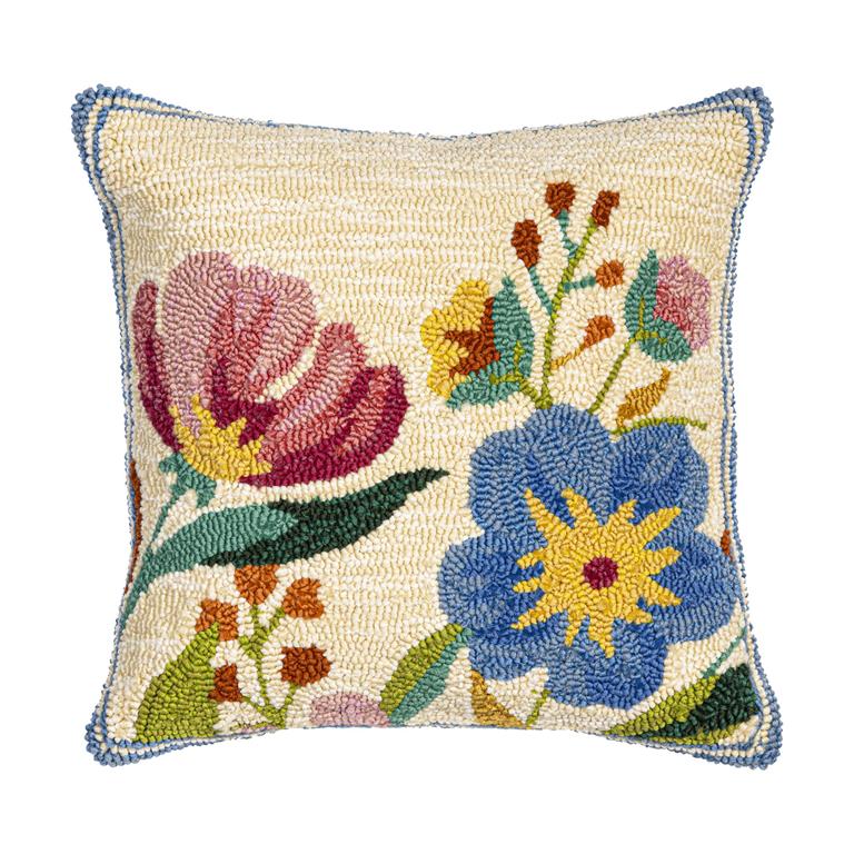 Spring Bloom Indoor/Outdoor Hooked Pillow