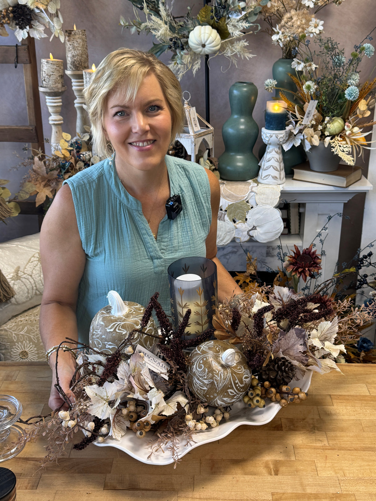 Hand-Painted Cut Glass Candleholder