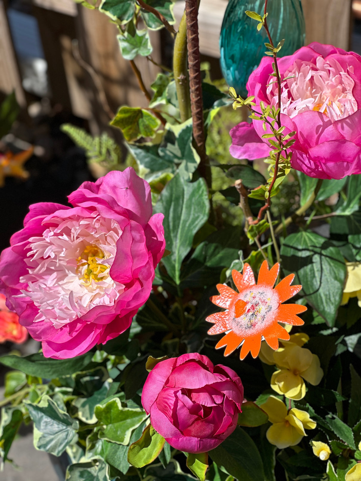 Pink Ombre Peony Spray