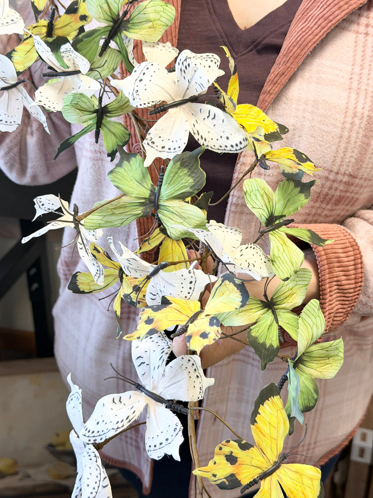 36" Yellow Butterfly Garland
