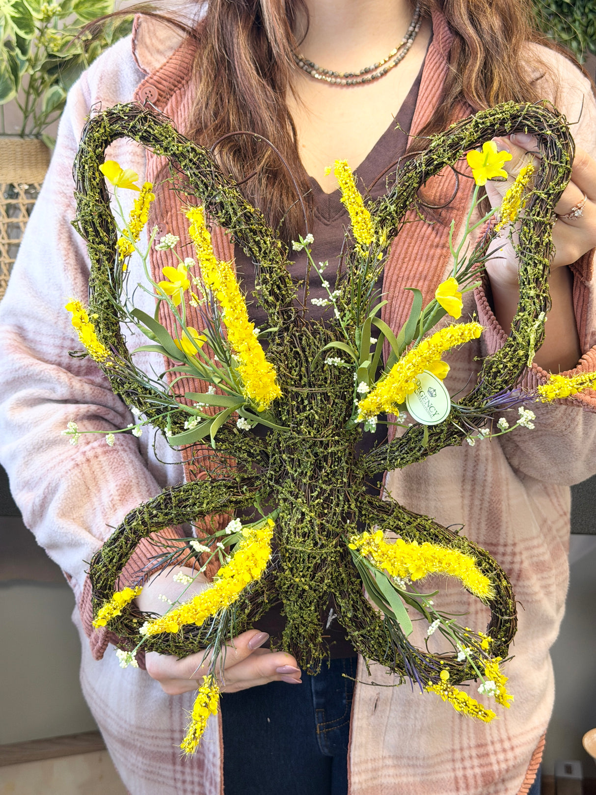 Floral Twig Moss Butterfly Wreath