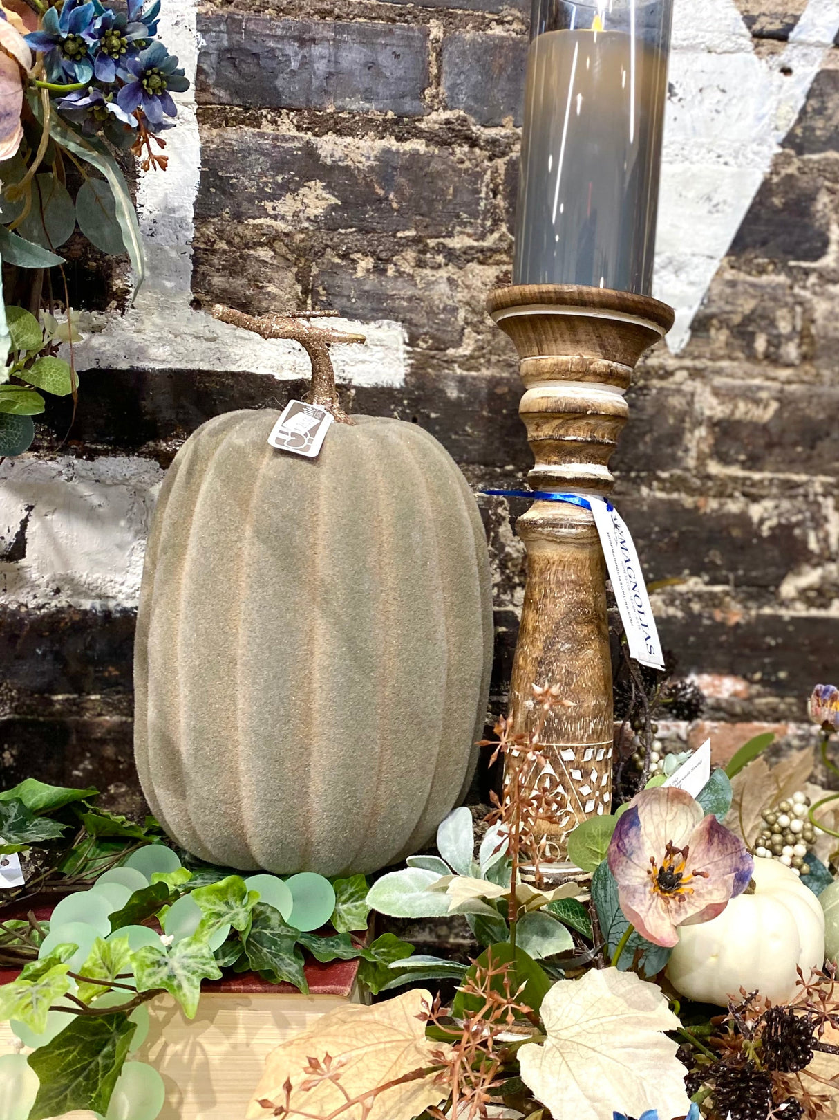 12" Crisp & Cool Taupe Pumpkin