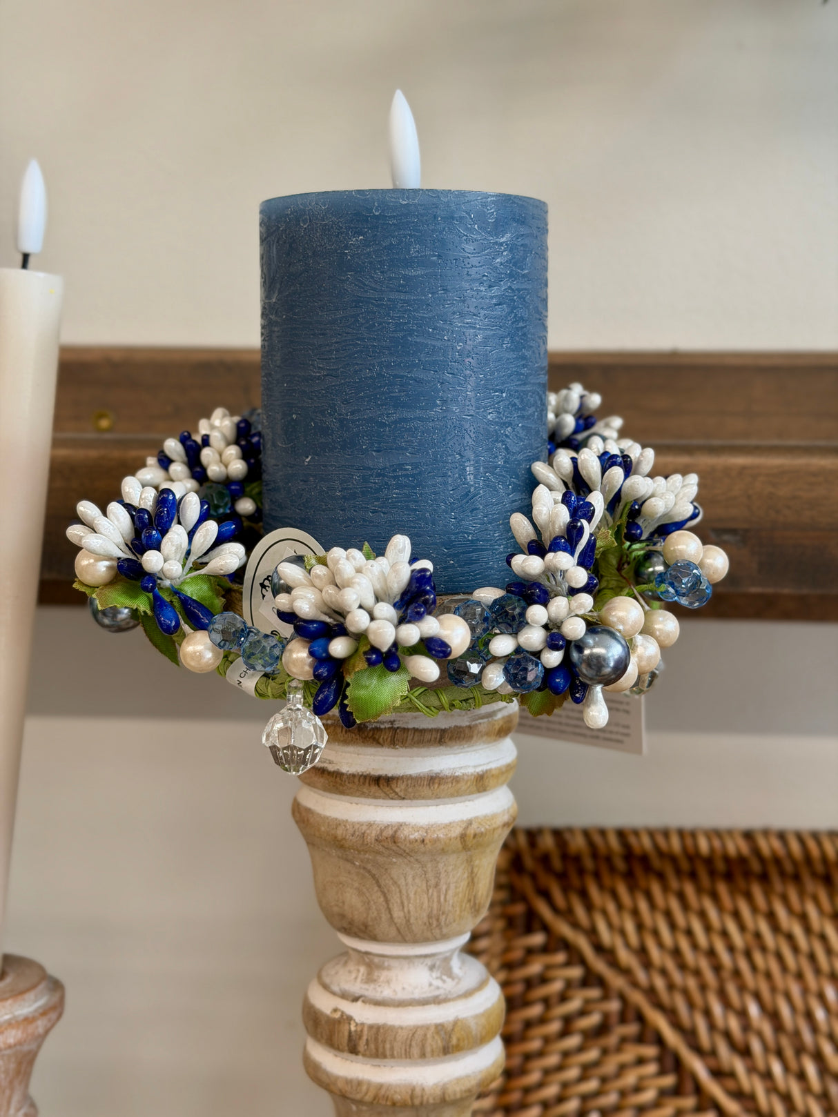 Blue Mix Pip Berry Candle Ring