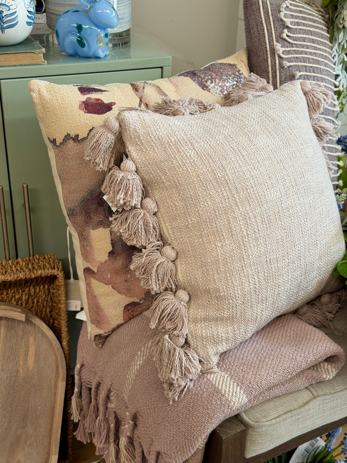 Silver Foil Abstract Cotton Printed Pillow