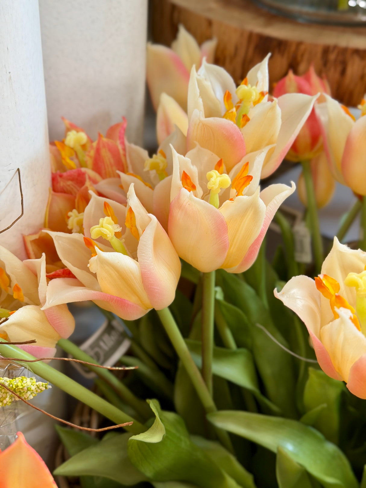 Blush Real Touch Parrot Tulip Bouquet
