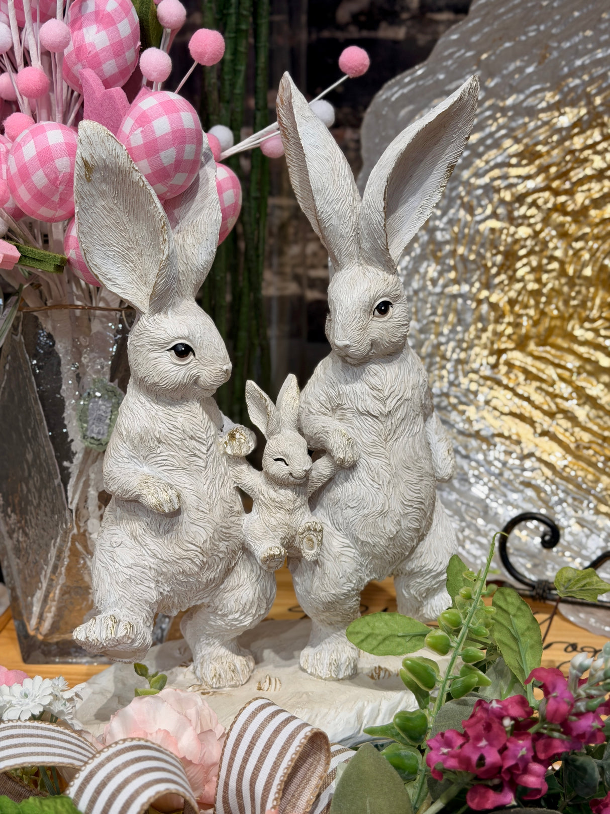 Joyful Spring Resin Bunny Family