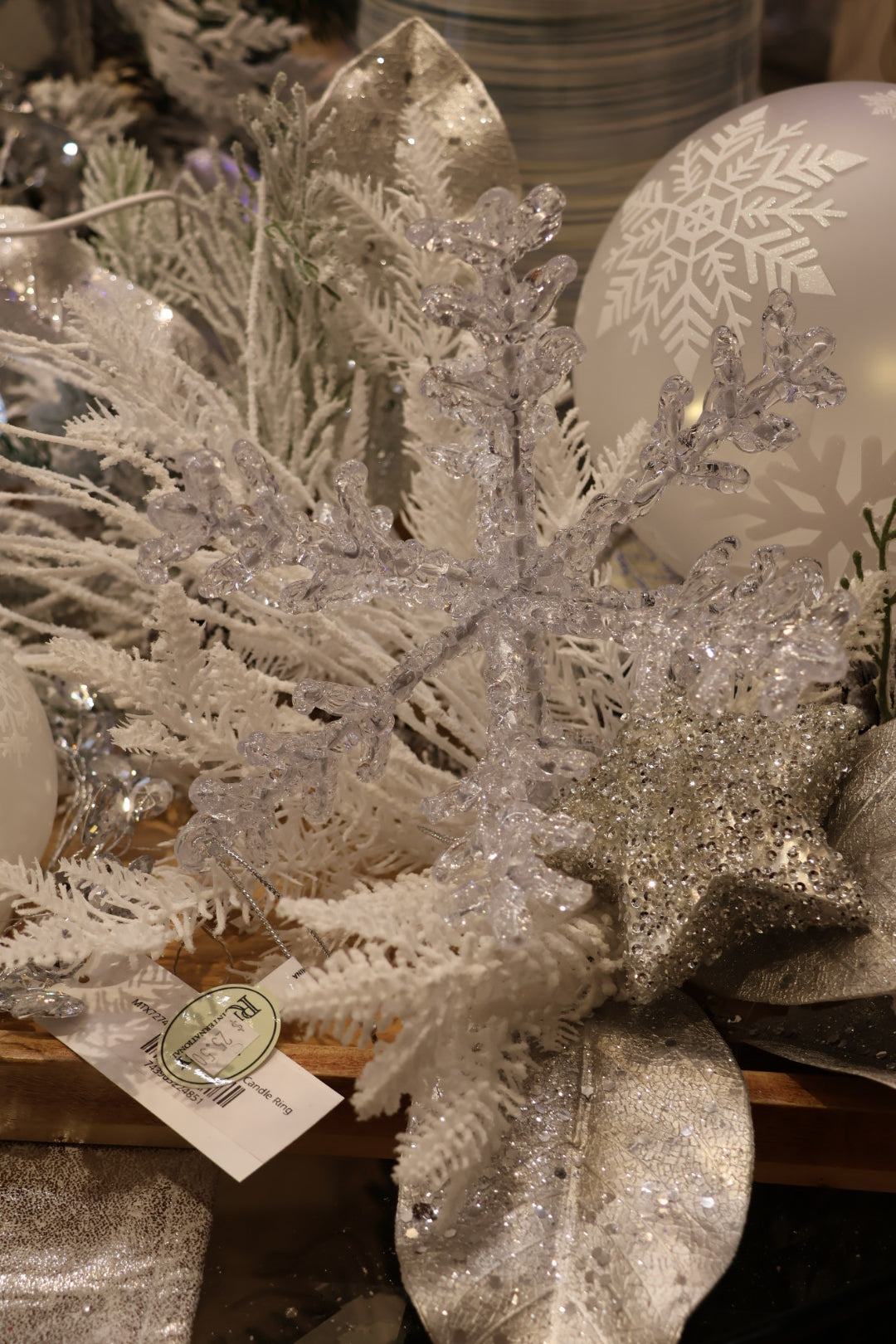 Clear 3D Acrylic Snowflake Ornament