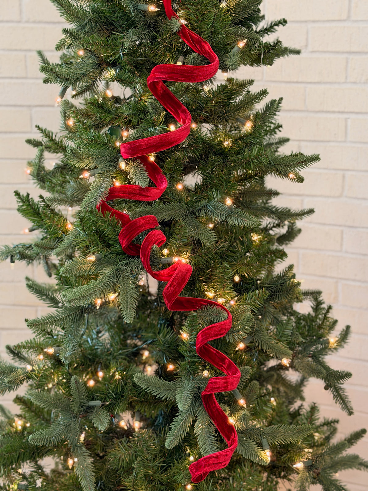 Red Velvet Coil Ribbon Garland