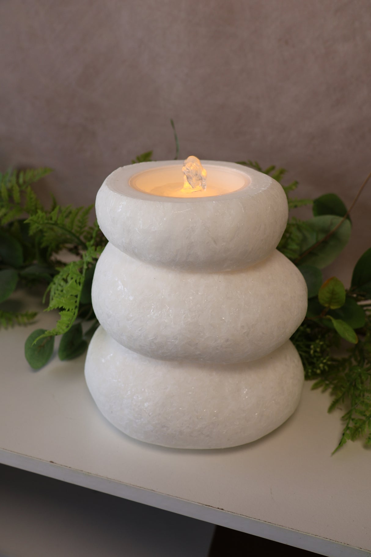 White Rock Fountain Candle