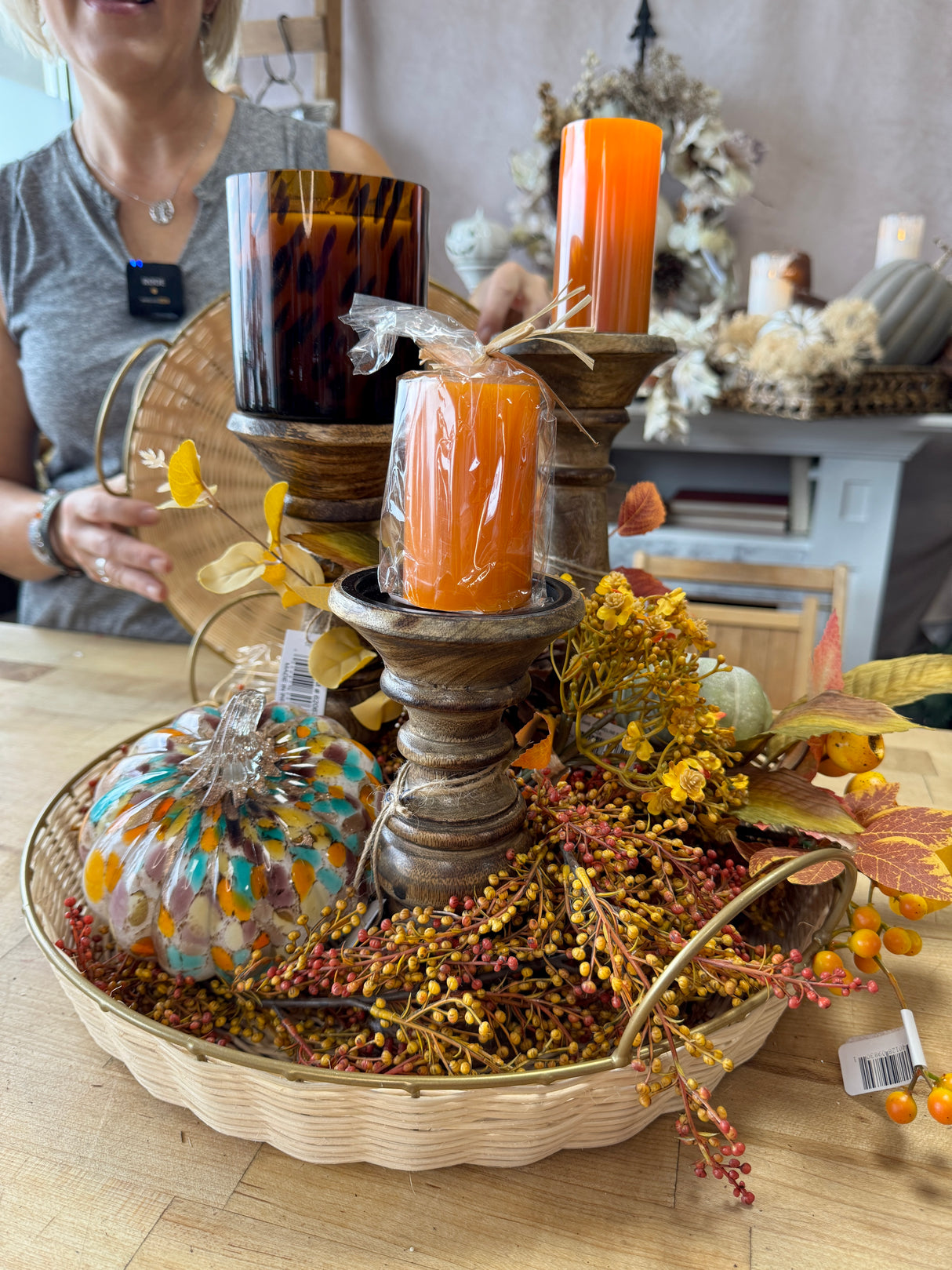 Large Orange Votive LED