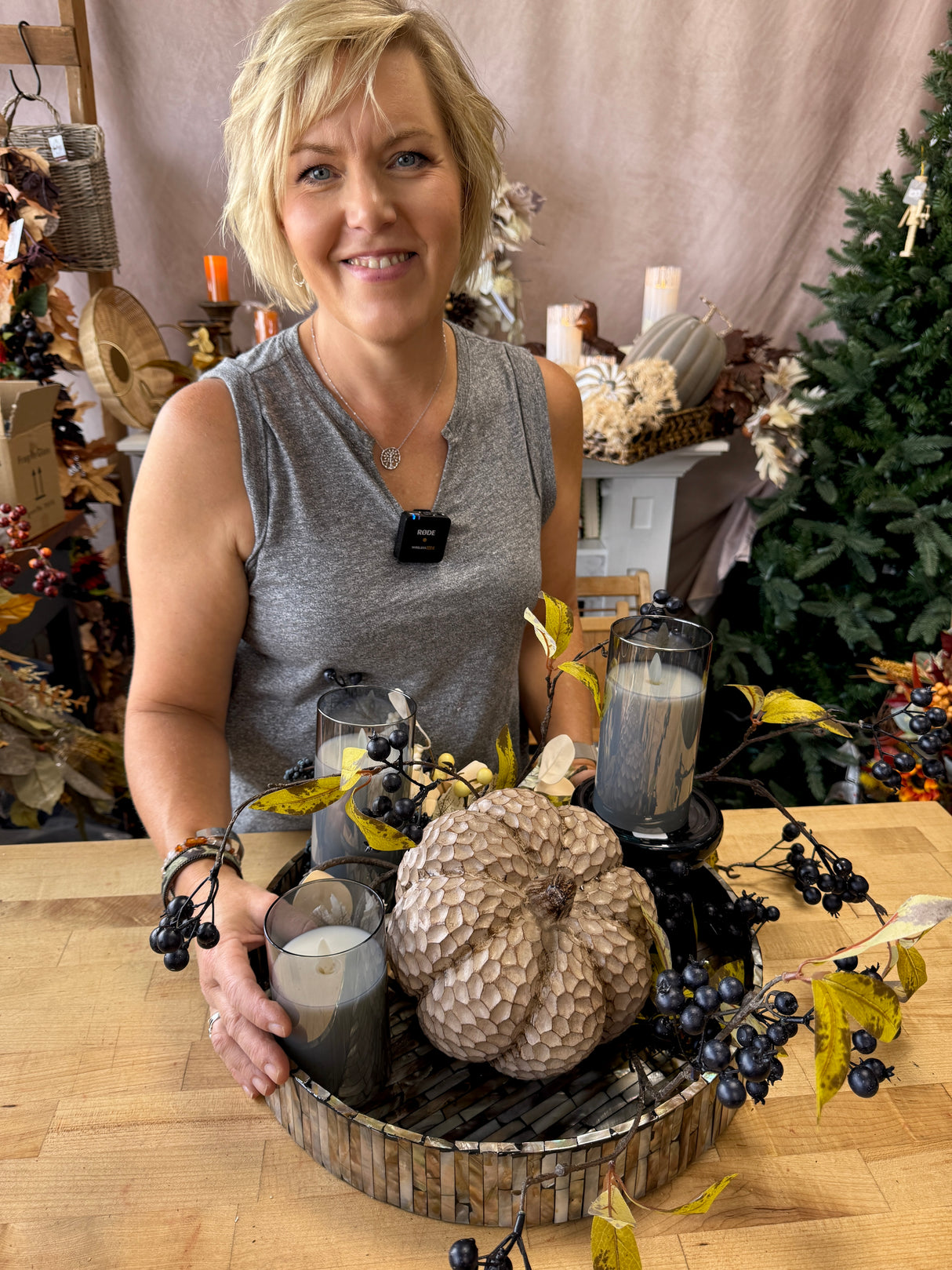 Blue Green Berries Spray