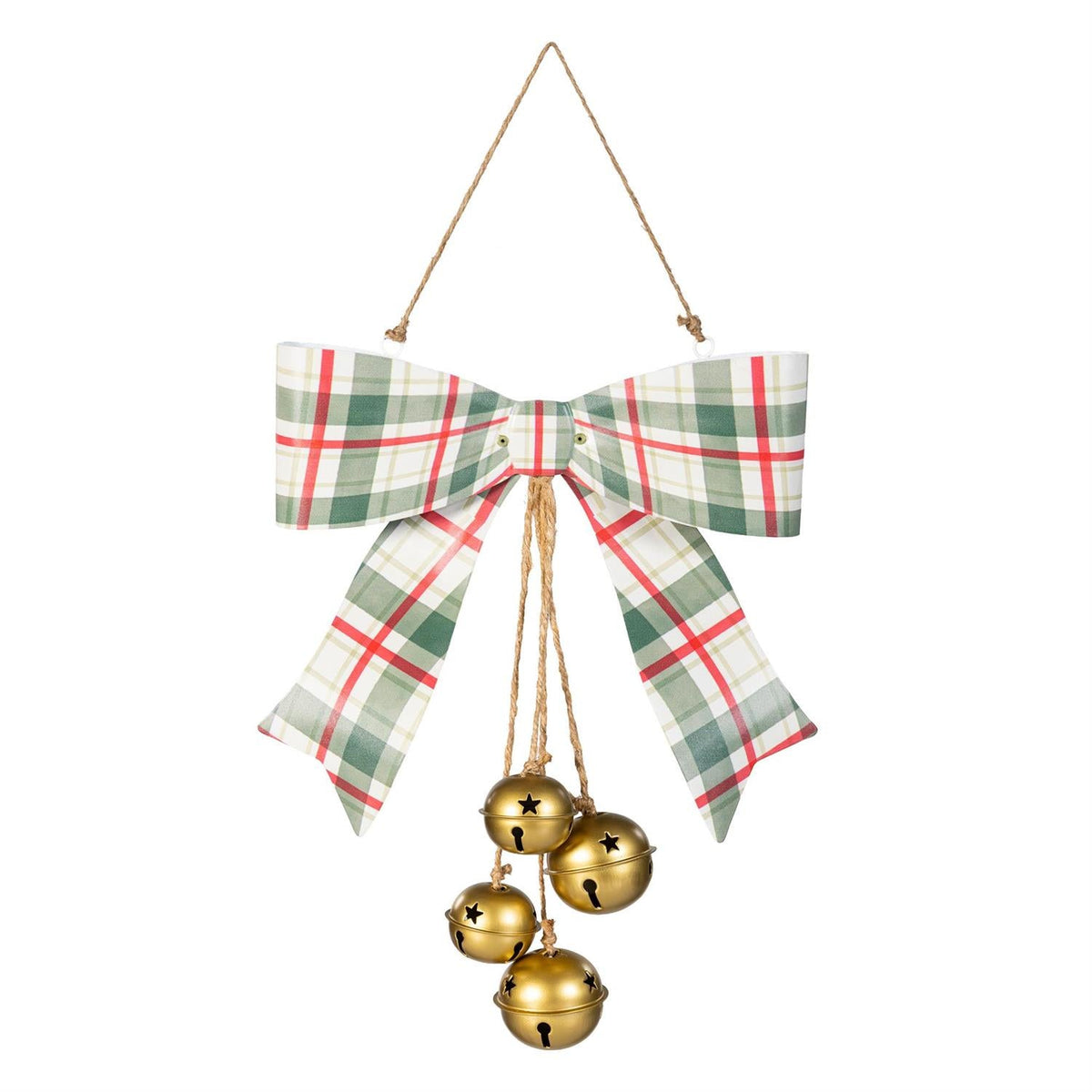Shades of Emerald Hanging Bells Wall Decor styled for christmas home decor from Magnolias Home Decor