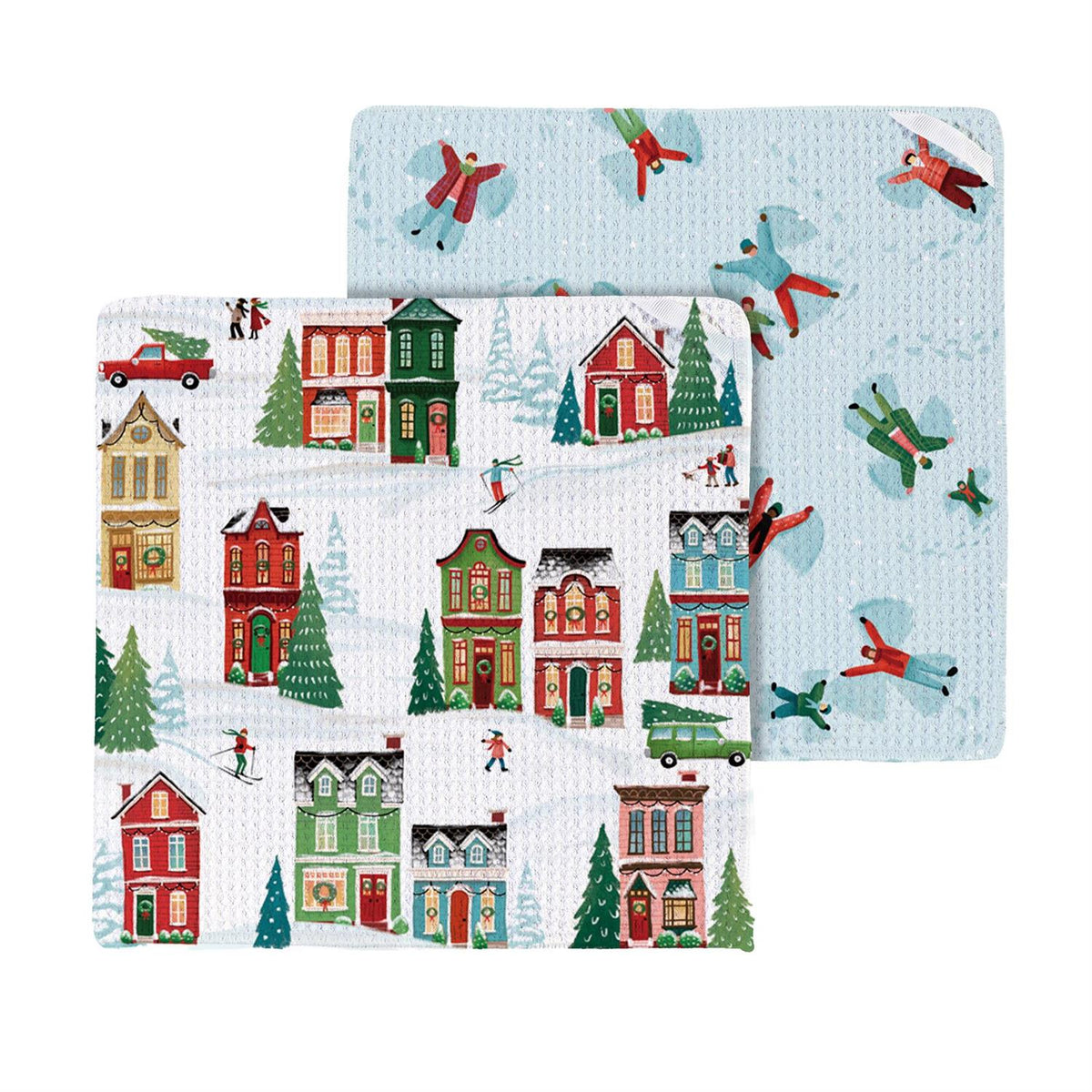 Heartfelt Cheer Lodge Dish Towel styled for christmas home decor from Magnolias Home Decor