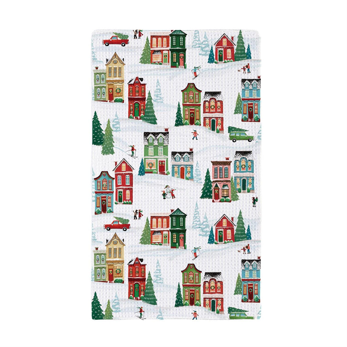 Heartfelt Cheer Lodge Waffle Reversible Tea Towel styled for christmas home decor from Magnolias Home Decor