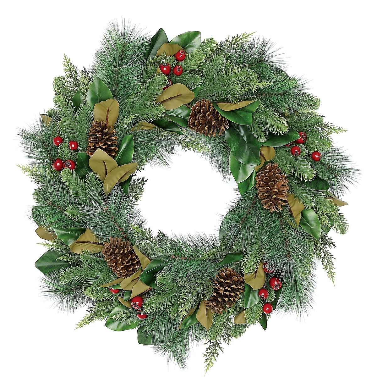 28" Magnolia Leaf Pine Wreath