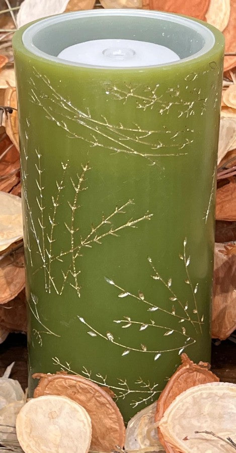 Wheat & Green Fountain Candle