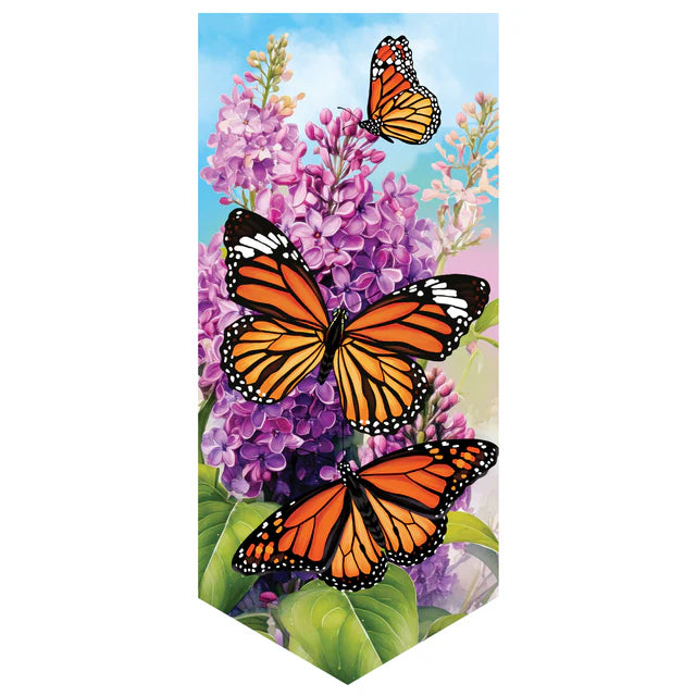 Lilac & Butterfly Suede Garden Flag