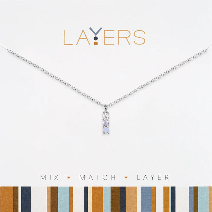 Petite Blue Trio Layers Necklace